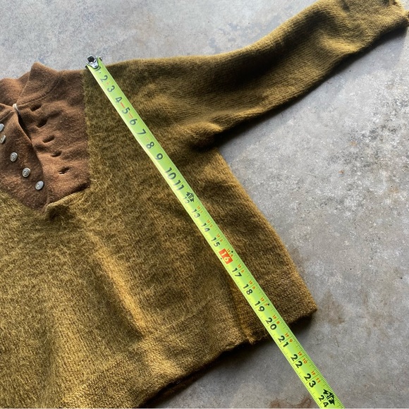 Vintage 1950s Korean War US Military 100% Wool 5 Button Sweater Army Drab - Picture 8 of 9